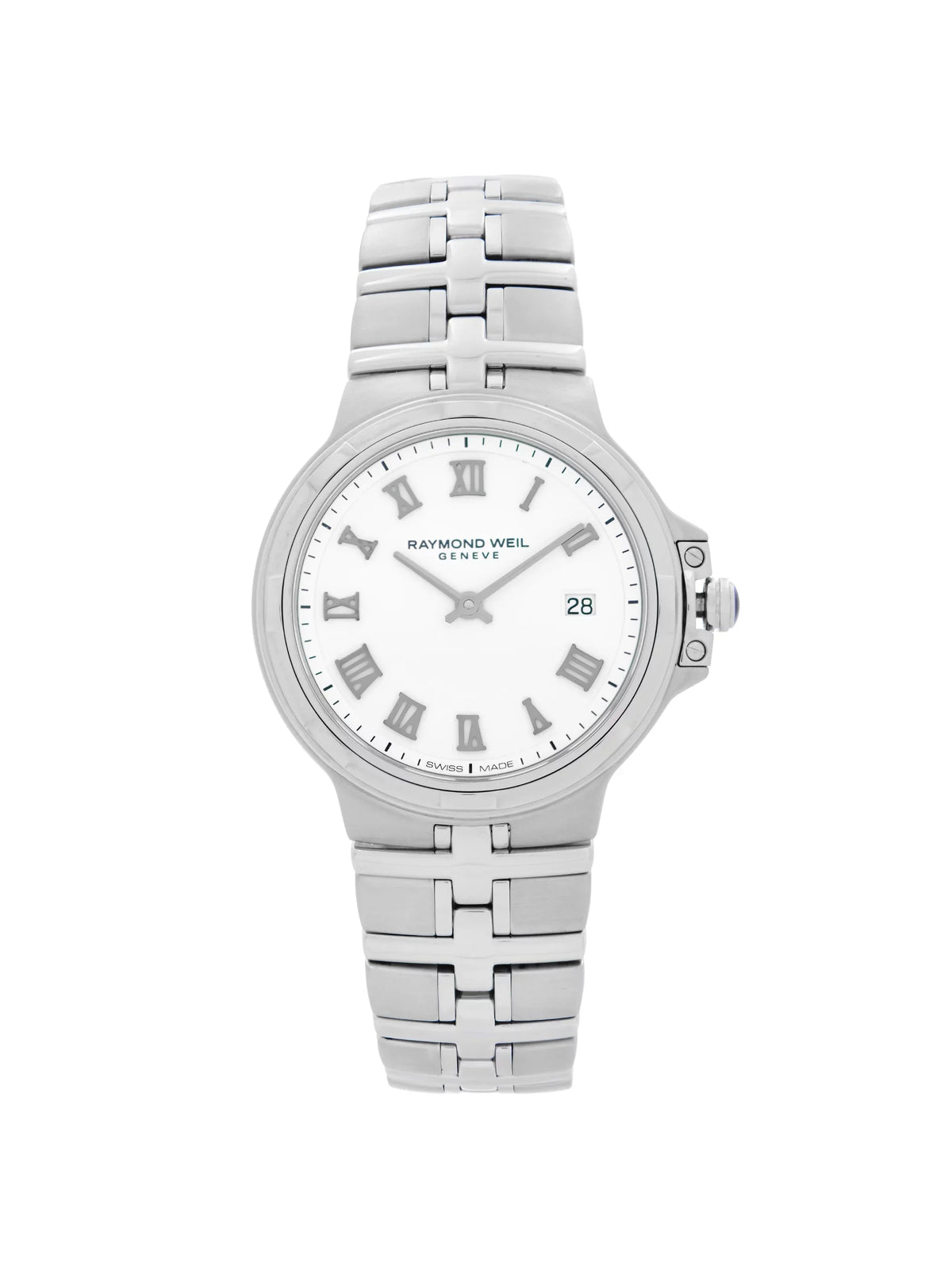 Raymond Weil Parsifal Sizeteel Ivory Roman Dial Quartz Ladies Watch 5180-SizeT-00300