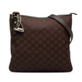 Pre-Owned Authenticated Gucci GG Jolicoeur Crossbody Nylon Fabric Brown Crossbody Bag Unisex (Good)