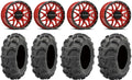 Raceline Krank 14" Red Wheels 28" Mud Lite XL Tires Polaris RZR XP 1000 / PRO XP / Ranger XP 900/1000