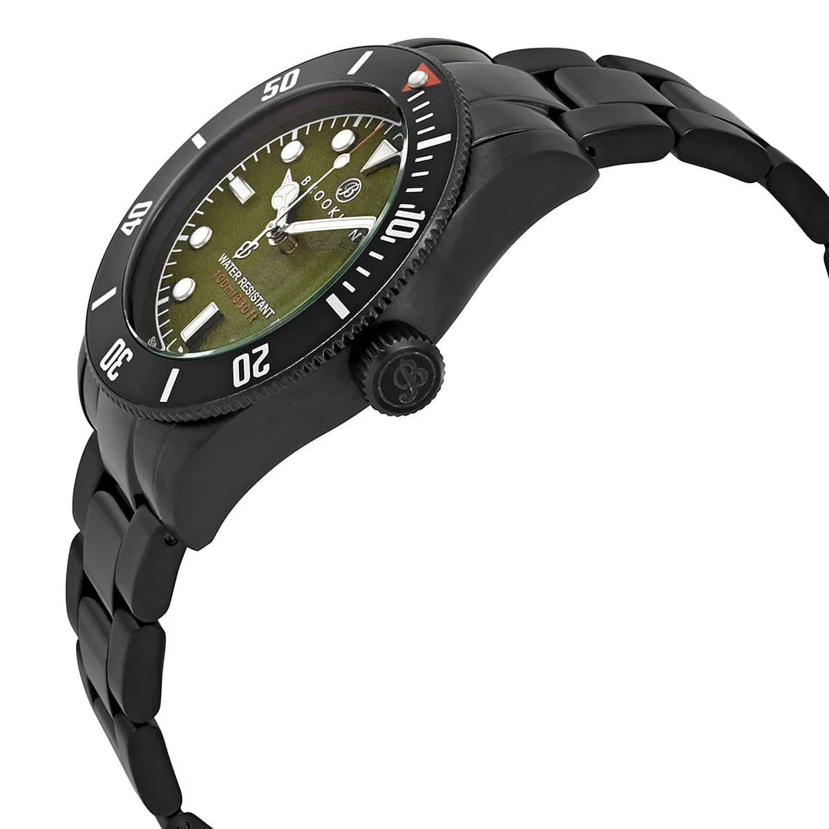 Brooklyn Watch Co. Black Eyed Pea Green Dial Men's Watch 306-D-88-BB-BLK