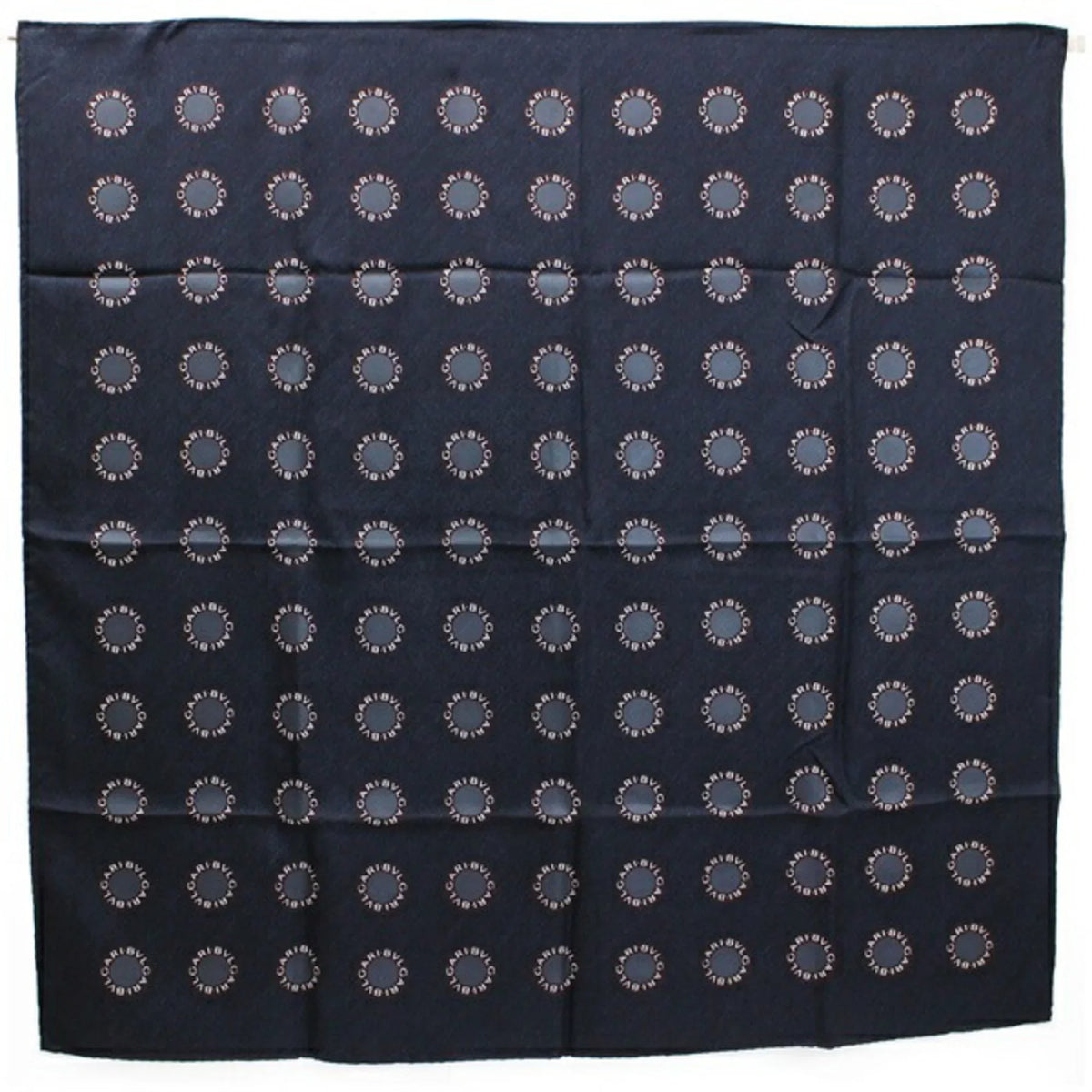 Pre-Owned BVLGARI silk scarf muffler charcoal gray Ladies (Good)