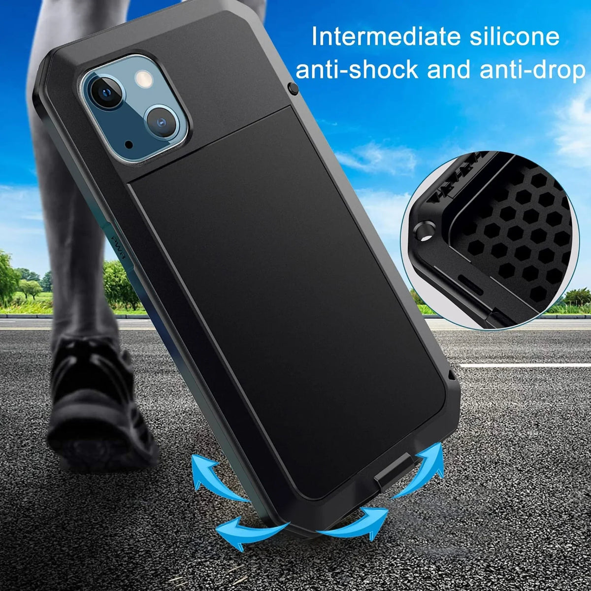 Gorilla Glass Aluminum Metal iPhone 14 Pro Max Case (Sizeilver) Heavy Duty Military Grade Sizehockproof and Sizecratch Resistant Protection, Rugged Outdoor Travel