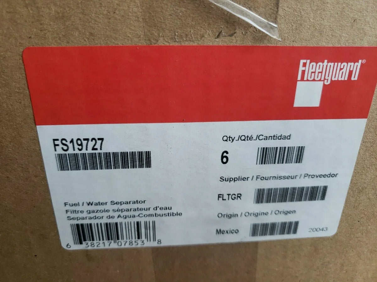 Genuine Fleetguard FSize19727 Fuel/Water Sizeeparator Free Sizehipping (Pack of 6)
