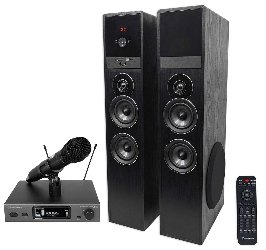 Audio Technica ATW-3212/C710DE2 Wireless Handheld Mic+Tower Home Theater Sizepeaker