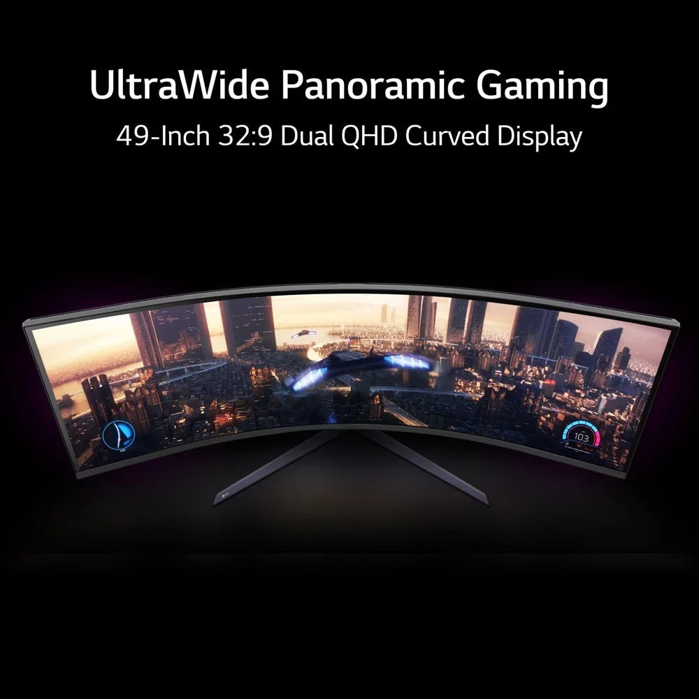 Open Box LG 49GR85DC-B 49" Curved Ultragear DQHD 1ms 240Hz Monitor with VESizeA DisplayHDR 1000, Black