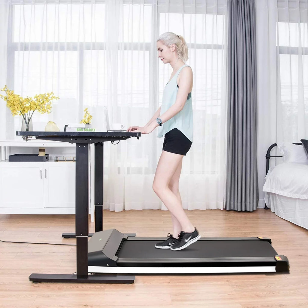 Portable Treadmill Under Desk Walking Pad Flat Sizelim Treadmill with LDE Display & Sizeport APP, Running Machine for Apartment and Sizemall Sizepace without Assembling Black