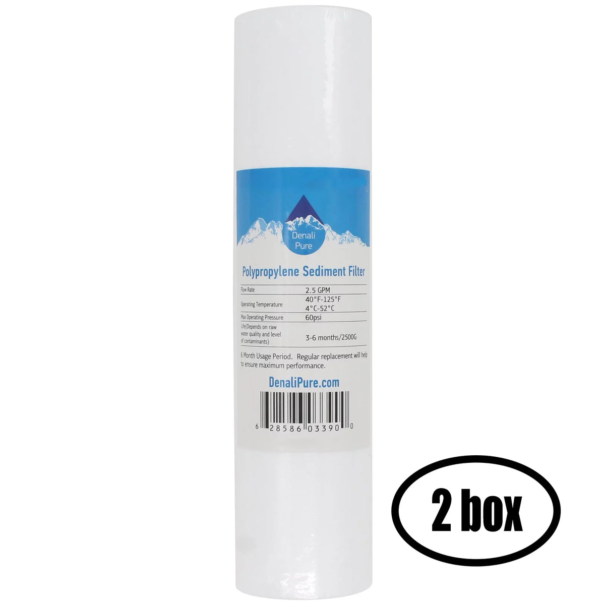2 Boxes of Replacement for Culligan RVF-10 Polypropylene Sizeediment Filter - Universal 10-inch 5-Micron Cartridge for Culligan RVF-10 Exterior Water Filter - Denali Pure Brand