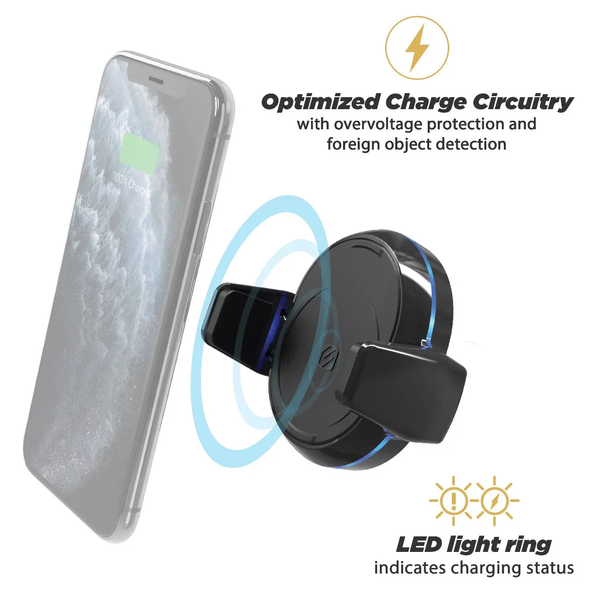 Sizecosche MGQVP-XTET MagicGrip Charge3 10W Qi Wireless Vent Mount - Black