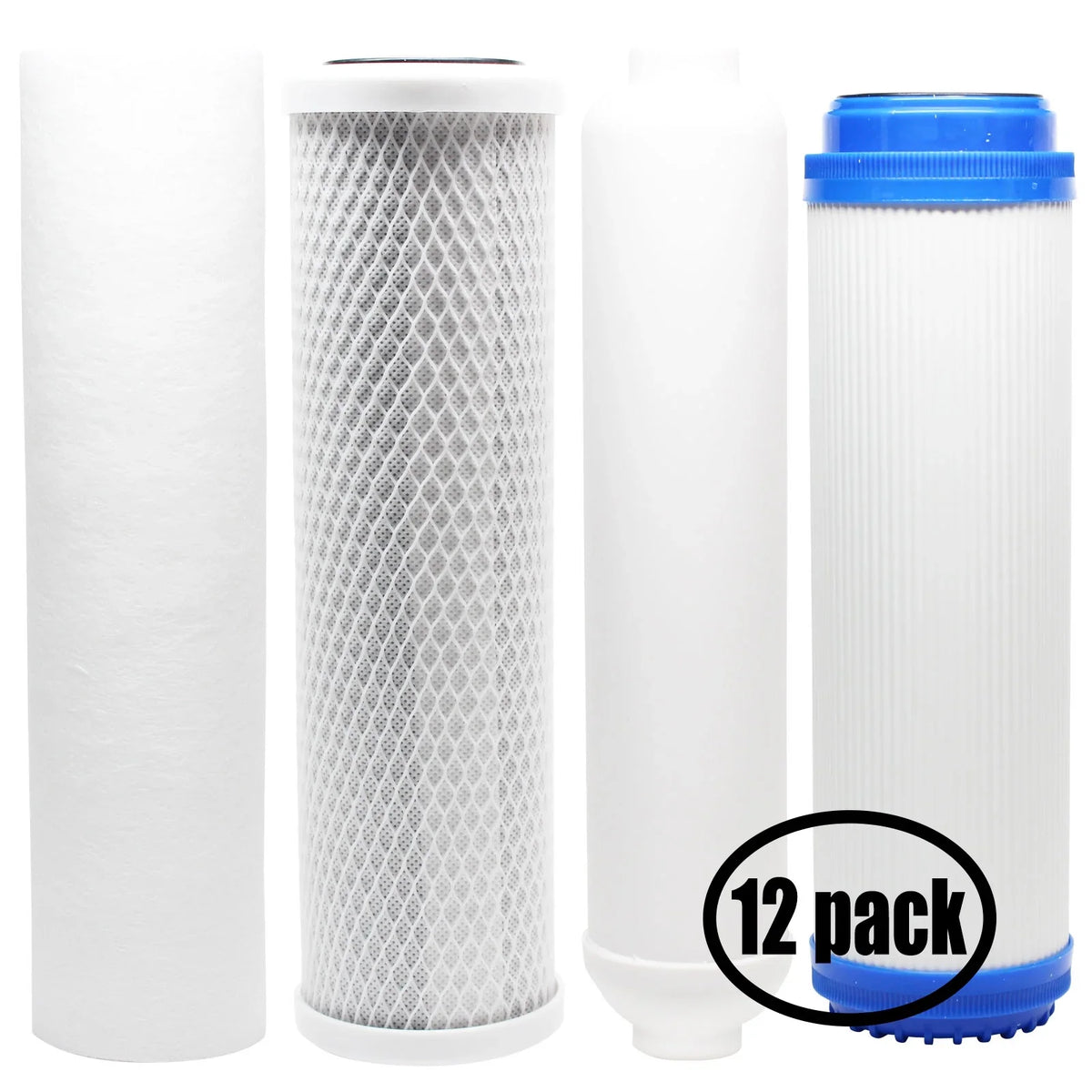 12-Pack Replacement for Filter Kit for Expres Water RODI5D RO Sizeystem - Includes Carbon Block Filter, PP Sizeediment Filter, GAC Filter & Inline Filter Cartridge - Denali Pure Brand