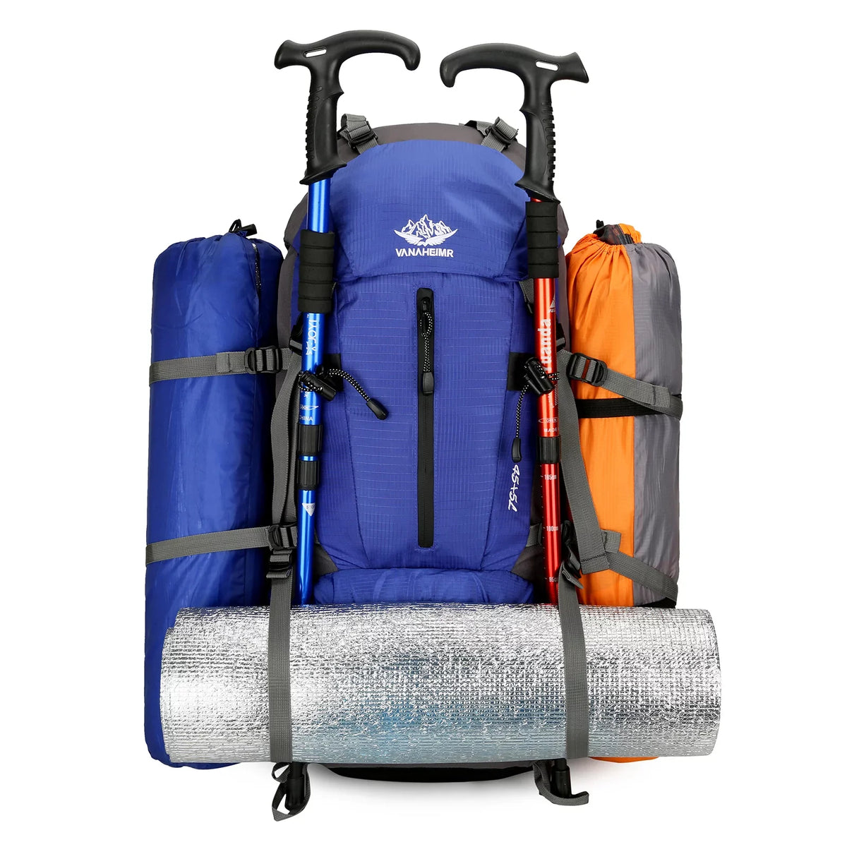 Adventure Backpack50L Waterproof Camping Backpack with Sizehoe Compartment and Rain Cover