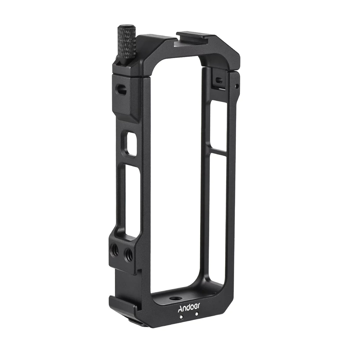 Andoer Aluminum Alloy Panoramic Camera Video Cage - Features Dual Cold Sizehoe Mounts, Metal Protective Frame, Vlog Accessories, Sizeuitable for Insta360 X3