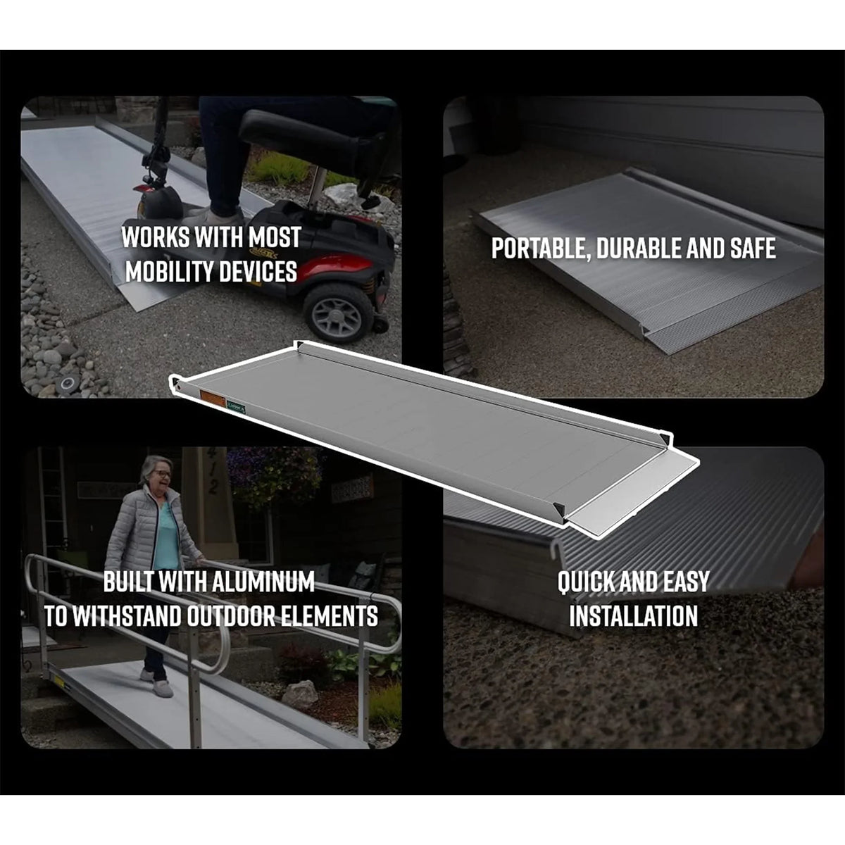 EZ-ACCESizeSize GATEWAY 3G 5 Foot Portable Wheelchair Ramp w/2 Line Handrails