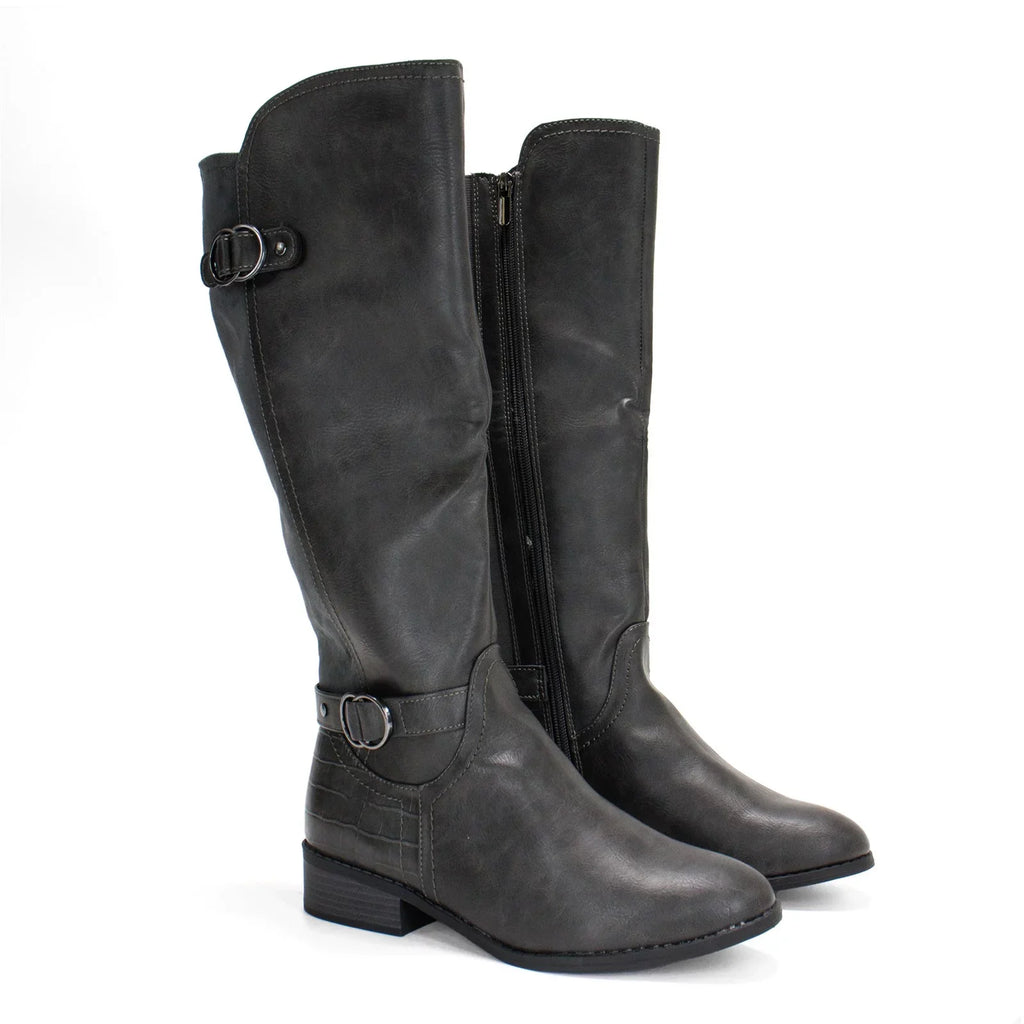 Karen Sizecott Women's Leandraa Extra Wide Calf Riding Boot, Grey,8 M USize