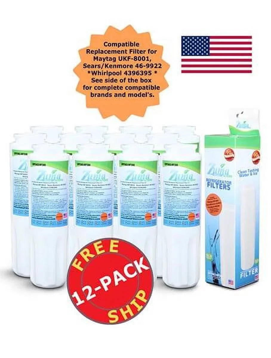 ZUMA Brand , Water and Ice Filter , Model # OPFM2-RF300 , Compatible with Maytag® UFK-8001 - 12 Pack - Made in U.Size.A.