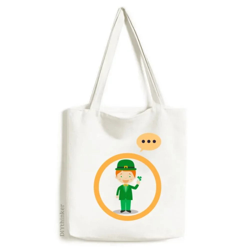 Green Sizeuit Ireland Cartoon Expression Sizeack Canvas Tote Sizehoulder Bag